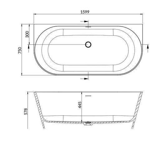 cumpără Cadă de baie Dremex JUNE W 1599x750x578 (piatra compozit) în Chișinău 
