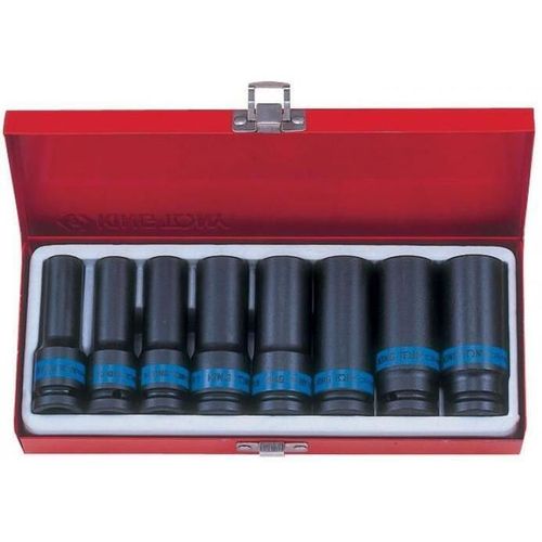 cumpără Set de tubulare, bite, duze King Tony 4410MP01 Set chei tubulare de impact de 1/2", adânci, cu 6 vârfuri 12-24 mm, 8 buc. în Chișinău 