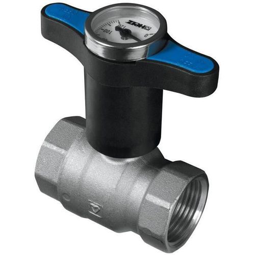 купить Запорная арматура HERZ Robinet bila apa FF 3/4" miner albastru tip T cu termometru (88551) в Кишинёве 