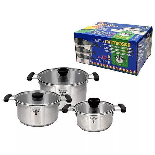 cumpără Set veselă Pinti 52822 Matrioska 3buc(16/20/24cm), inox în Chișinău 