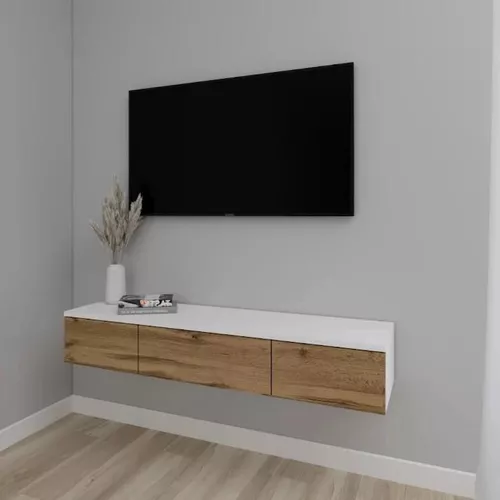 cumpără Comodă TV Smartex (16579) Т10 140 TV-Навесная Alb+Stejar inchis în Chișinău 