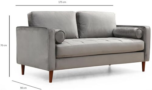 cumpără Canapea Trendy Roma Gri deschis, 90x70x175cm (2 locuri) în Chișinău 