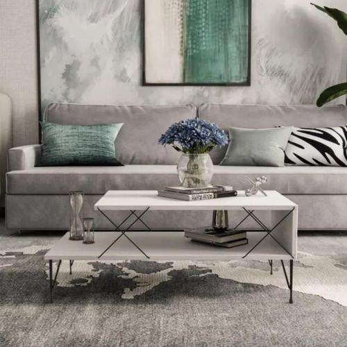 cumpără Măsuţă cafea Trendy Loara, Alb 100x40x50cm în Chișinău 