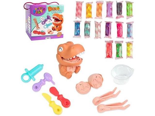 купить Набор для творчества Strateg 57141 Set de modelat Мистер тесто Dino Dentist, 24buc в Кишинёве 