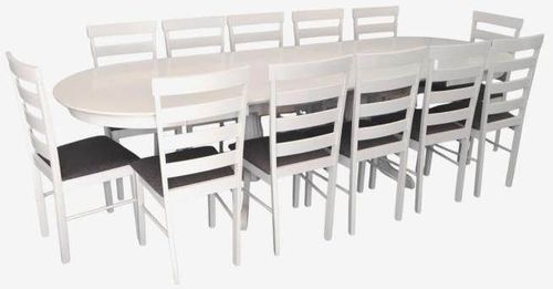 купить Комплект стол и стулья Evelin di Costacurta стол HV-33V White + 12 стульев Gloria White/NV-10WP Grey в Кишинёве 