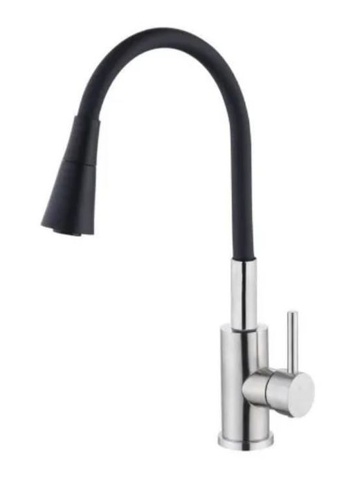 cumpără Bateria bucătărie Hydro S Aquafix 821, din inox pipă flexibilă, neagră (0400366) în Chișinău 