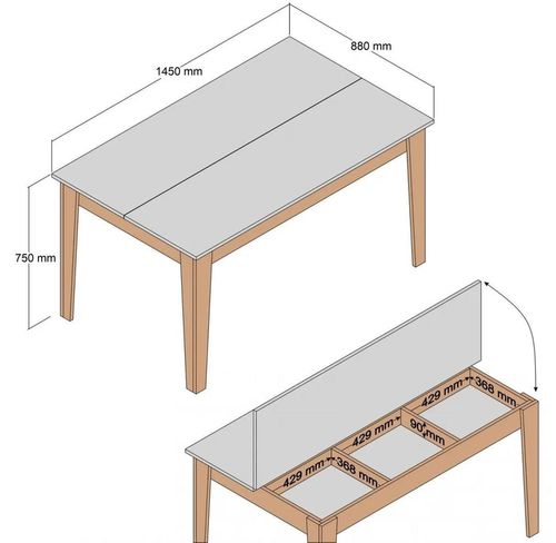 cumpără Masă Trendy Milan 518-Nuc, Negru 145x75x88cm în Chișinău 