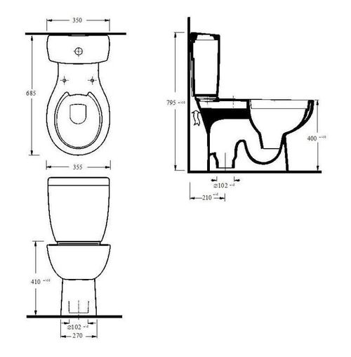 купить Унитаз Uniplast 68100 compact cu capac și mecanism, pentru persoane cu dizabilitati 60cm EGE VITRIFIYE в Кишинёве 
