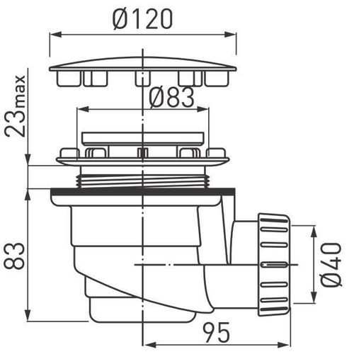cumpără Sifon pentru cădițe de duș Ferro D.120mm 475.P în Chișinău 
