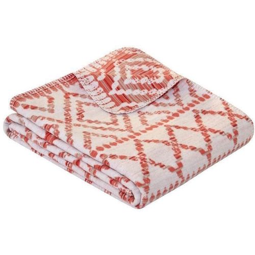 купить Домашний текстиль Ibena 1800/200 Jacquard Baumwolldecke Kailua mith GOTS Zertifikat Redorange/ivory в Кишинёве 