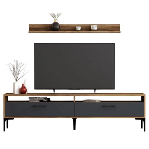 cumpără Comodă TV Trendy Istanbul, Nuc, Antracit 180x47x35cm în Chișinău 