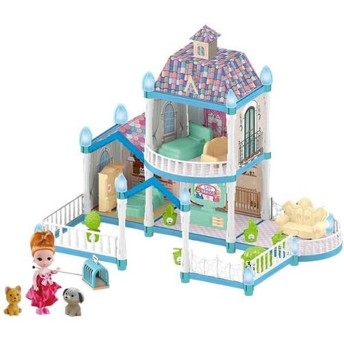 cumpără Căsuță pentru păpuși Essa 556-80A Vila Visurilor + accesorii, cu iluminare de noapte, 120elem în Chișinău 