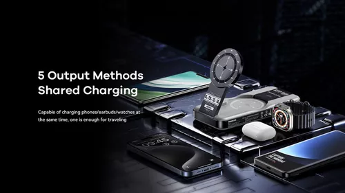 купить Аккумулятор внешний USB (Powerbank) Remax RPP-589 10KmAh Wireless Folding Gray в Кишинёве 