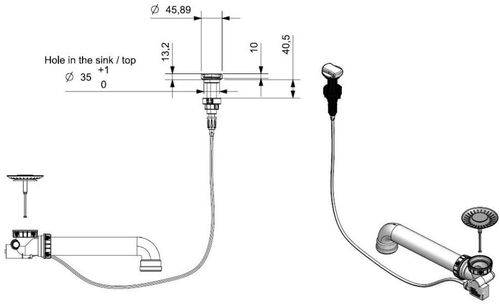 cumpără Ventil click-clack Reginox R32428 Round polished Pop-up în Chișinău 
