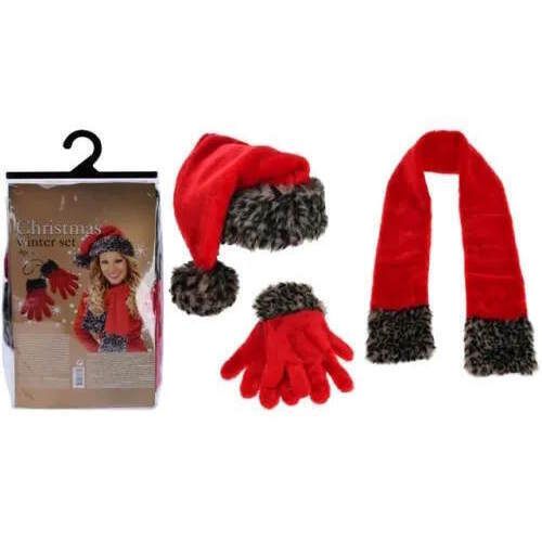 купить Новогодний декор Promstore 38422 Set caciula,fular,manusi De luxe cu blana в Кишинёве 