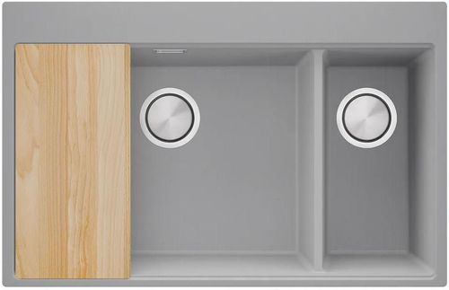 купить Мойка кухонная Primagran Oslo 80 Duo Top Grey + accesorii 530x780 MOVKS в Кишинёве 