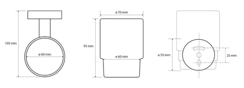 купить Стакан для зубных щёток Bemeta Dark sticla perete 104110010 в Кишинёве 