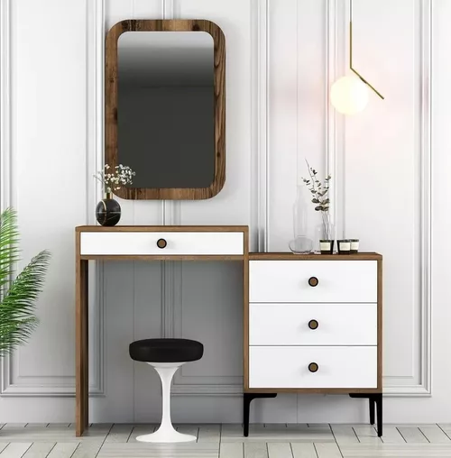 купить Туалетный столик Trendy Lizbon 544-Nuc, Alb 124x84x40cm в Кишинёве 