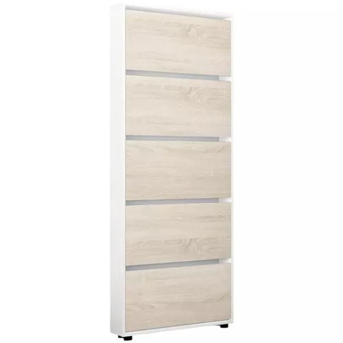 купить Полка для обуви Mobildor-Lux Leo Slim 100x16x203H cm White/Sonoma в Кишинёве 