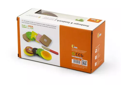 cumpără Bucătărie și veselă de jucărie Viga 50810 Playing food Hamburger Sandwich în Chișinău 