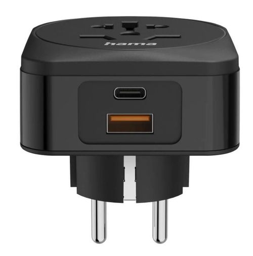 cumpără Adaptor electric Hama 223460 Travel Type E/F, 3-Pin, World to EU, USB-C, USB-A, PD, 20w în Chișinău 