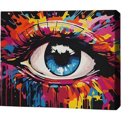 cumpără Tablou pe numere BrushMe RMGB021FC 30x40сm (pânză neagră/fără cutie) Emoția privirii în Chișinău 