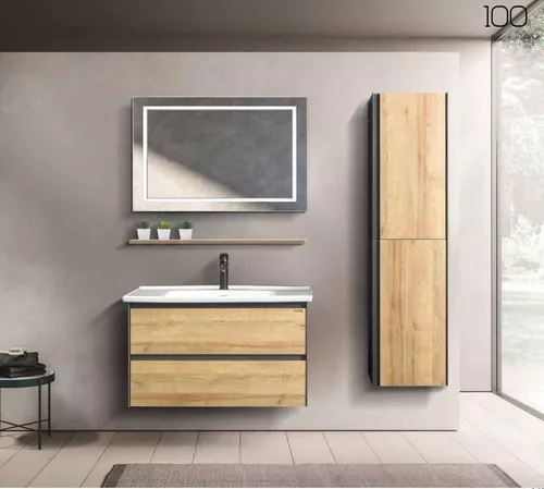 cumpără Dulap pentru lavoar Martat Rino 100 cm (oak/anthracite) în Chișinău 