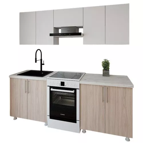 cumpără Mobilă pentru bucatarie Smartex (30015) K1 220cm Alb+Stejar Deschis în Chișinău 