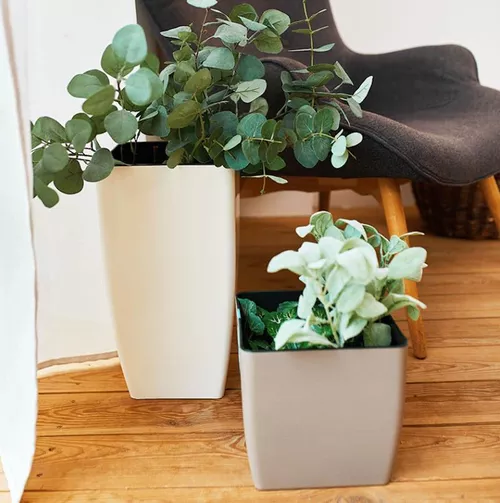 cumpără Ghiveci pentru flori Aleana 115036 Cvadro 16x16x30 cm, white rose în Chișinău 