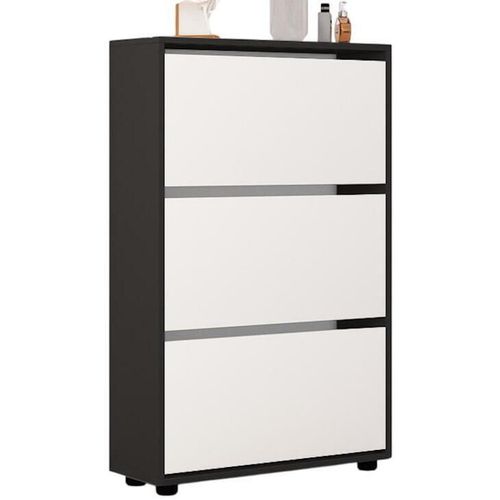 купить Полка для обуви Mobildor-Lux Leo 50x27x125H cm Anthracite/White в Кишинёве 