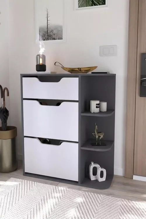 cumpără Raft pentru încălțăminte Bofigo Обувница 18-35-81 Anthracite/White în Chișinău 