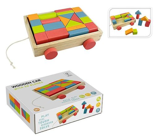 купить Конструктор Promstore 54222 Carucior din lemn 20x17x5cm, Free&Easy в Кишинёве 