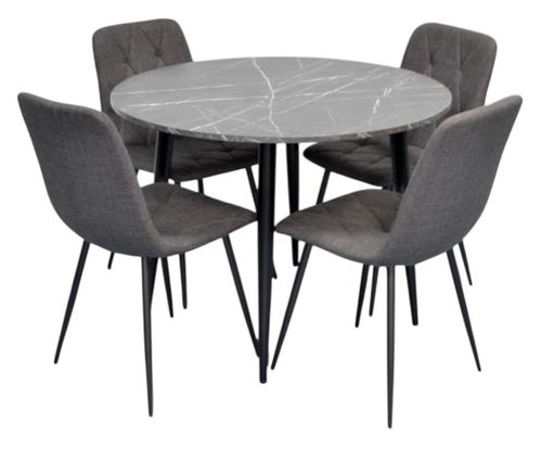 купить Комплект стол и стулья Evelin di Costacurta стол DT-402-6B + 4 стула YTC-080B Dark grey в Кишинёве 