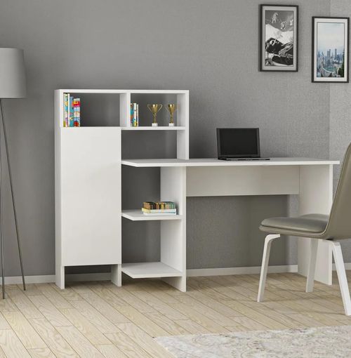 cumpără Masă de birou Trendy Bugra, Alb, 136x112x60cm în Chișinău 