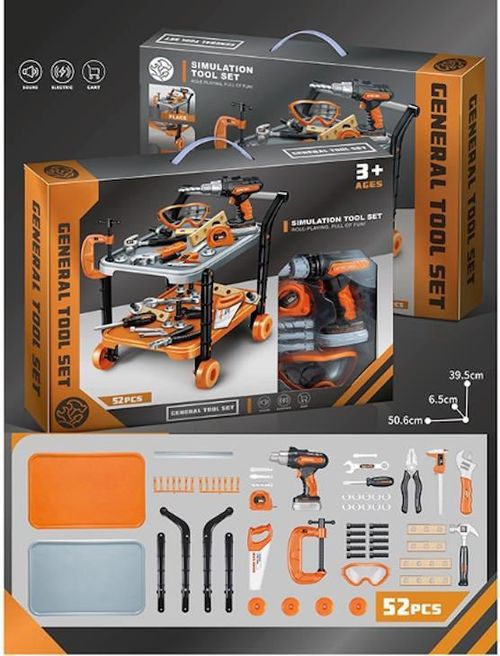 купить Игрушка Essa 778-48 Tânărul constructor, cu cărucior portabil pentru unelte в Кишинёве 