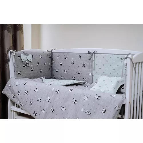 купить Детское постельное белье PernaMea Set lenjerie 8 piese Baby Panda Turcoaz (PM.100262/2) в Кишинёве 