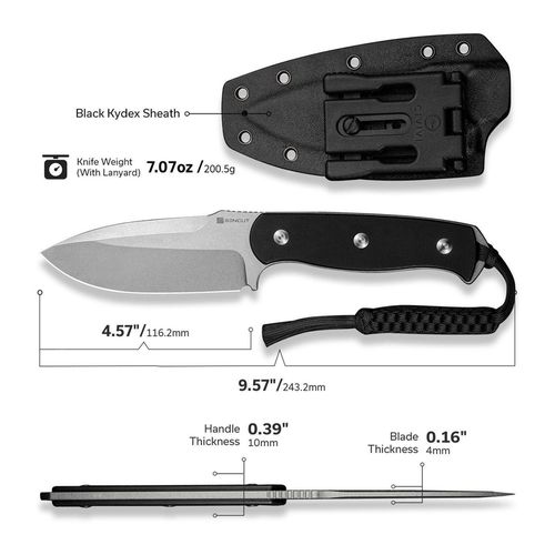 купить Нож походный Sencut S24036-1 Toxodon, G10, teacă Kydex в Кишинёве 