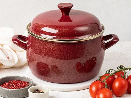 купить Кастрюля Metalac 51743 эмалированная Bordo 18cm, 3.3l, крышка металл в Кишинёве 