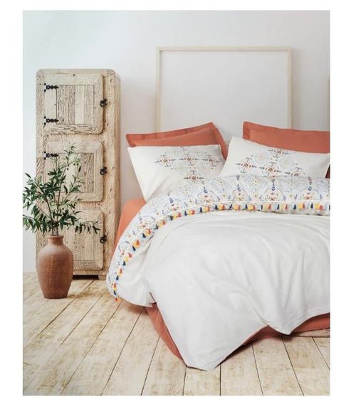 cumpără Lenjerie de pat Cotton Box Milis Tile Red Ranfors (2 persoane Euro) în Chișinău 