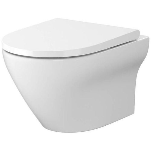 cumpără Vas WC Cersanit Larga Oval clean-on cu capac slim S701-472 în Chișinău 