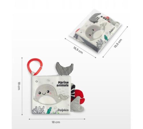 cumpără Jucărie cu pandantiv Sensillo Z-0370 Игрушка плюш-книжка 254 B/W Dolphin în Chișinău 