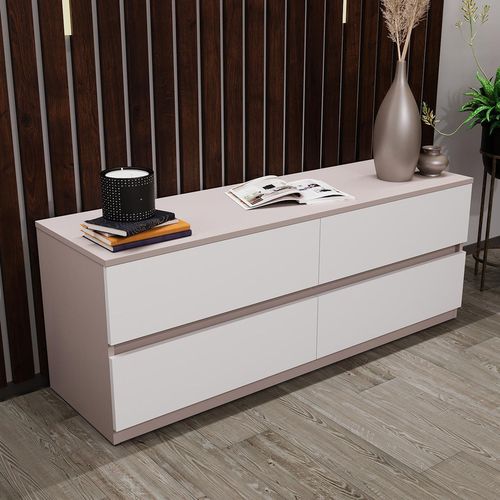 cumpără Comodă Bayro Harmony 1500x560x450 серый камень фасад белый în Chișinău 