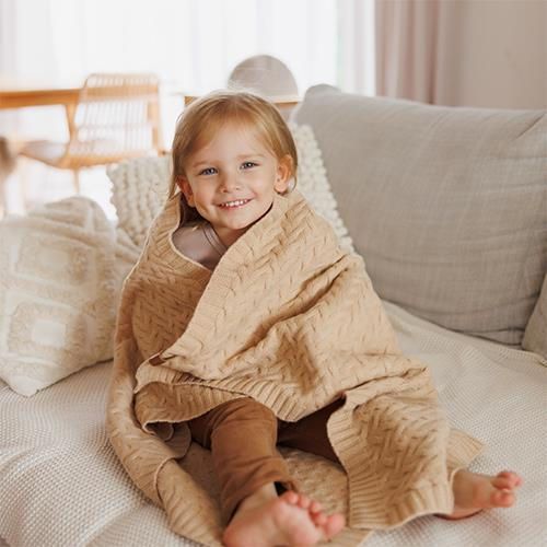 cumpără Lenjerie de pat pentru copii BabyOno 1648/02 Patura din lana merinos Dark Beige în Chișinău 