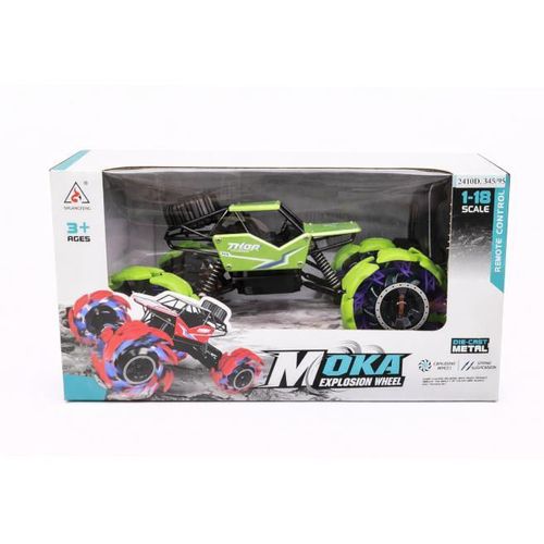 купить Радиоуправляемая игрушка New World 2073 Masina Rock Crawler Explosion Wheel 1:18 cu T/C, verde, 2410D в Кишинёве 