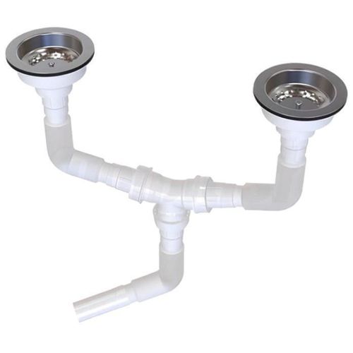 cumpără Sifon pentru chiuvetă bucătărie Uniplast LD312-50 dublu D.3.1/2"x50 preaplin si furtun gofrat 40/50(750mm) METLINE în Chișinău 