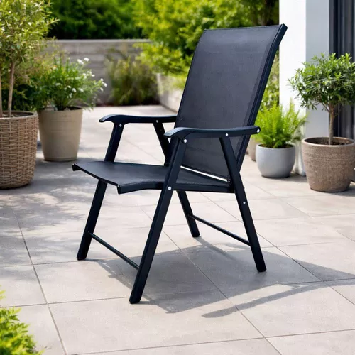 cumpără Mobilier pentru grădină Hydro S Scaun pliabil de gradina, metal/textil, Negru (0431014) în Chișinău 