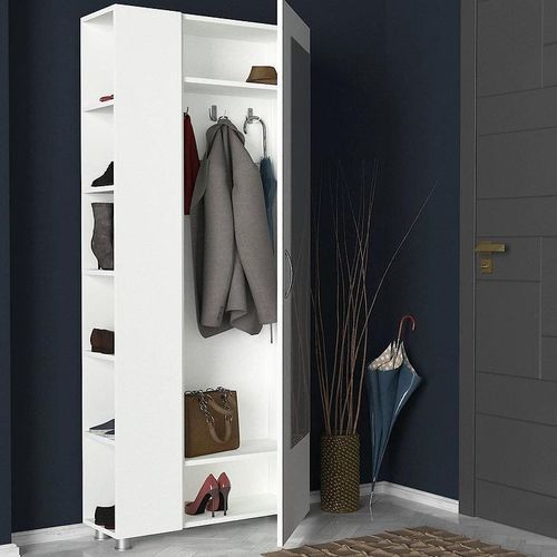 cumpără Mobilă pentru antreu Trendy Meyra, Alb, 80x185x29cm (GTR005913) în Chișinău 