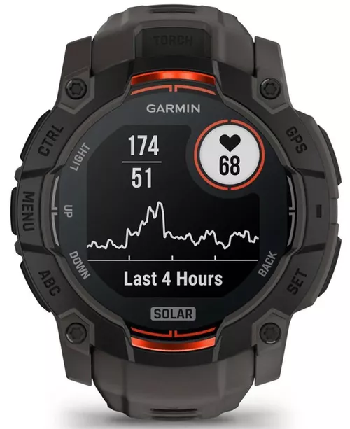 купить Смарт часы Garmin Instinct 3, 50 mm, Solar, Black with Charcoal Band (010-02935-00) в Кишинёве 
