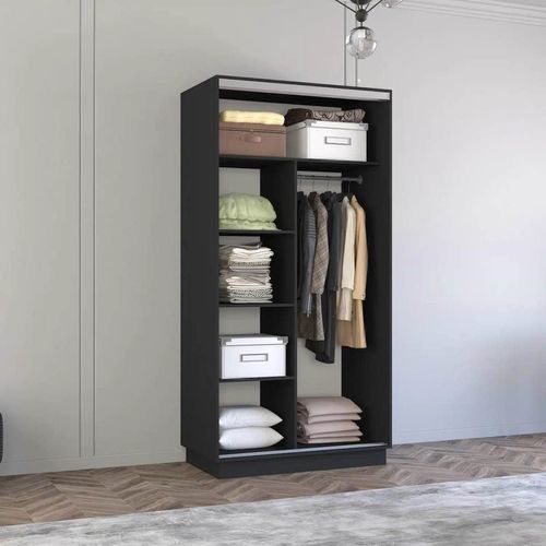 купить Шкаф Mobildor-Lux Fox uși glisante din PAL (140x60x230H cm) Anthracite в Кишинёве 