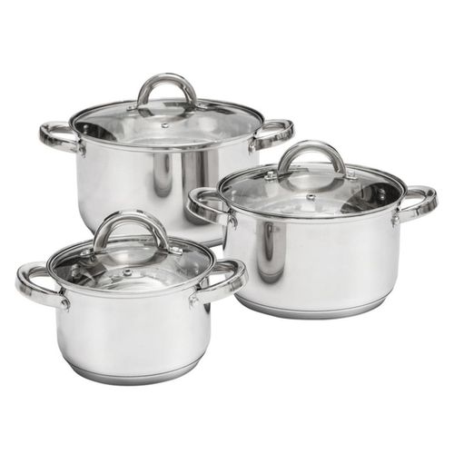cumpără Cratiță Ambition 68878 Cookware Set 6pcs With Lid, Berry, Stainless Steel, Tempered Glass în Chișinău 